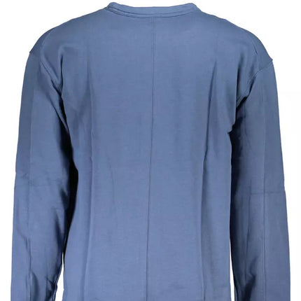 Blue Cotton Men Sweater