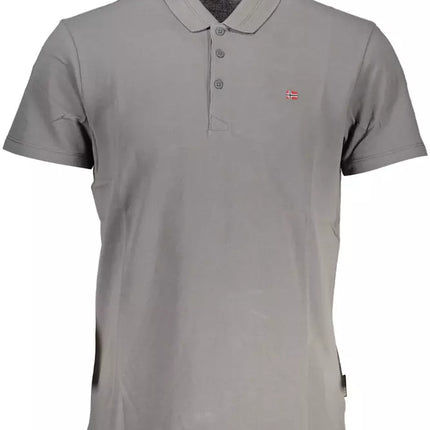 Elegante polo grigio a maniche corte