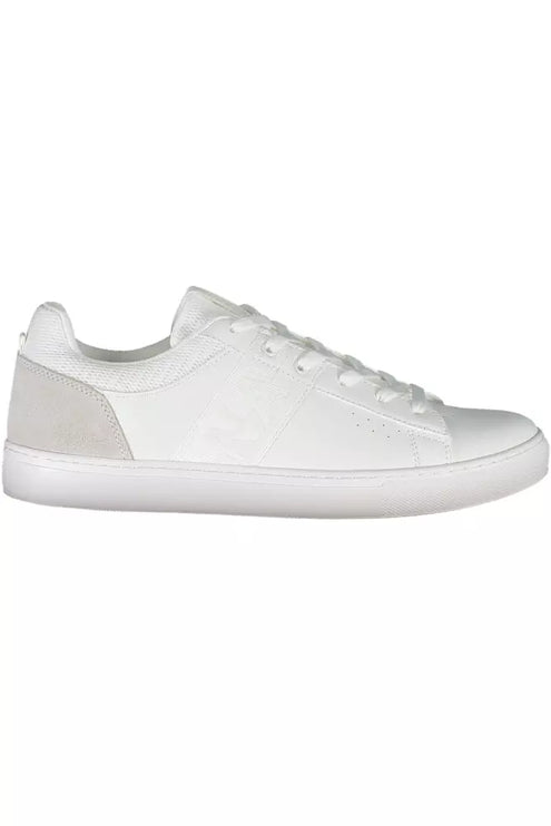 Elegantes zapatillas de deporte deportivo blanco con cordones