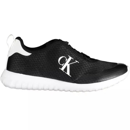 Black Polyester Men Sneaker