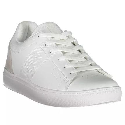 Elegantes zapatillas de deporte deportivo blanco con cordones