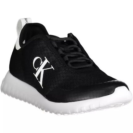 Black Polyester Men Sneaker