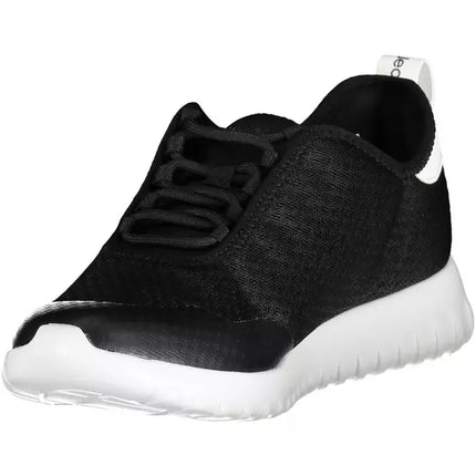 Black Polyester Men Sneaker