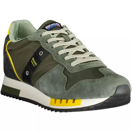 Sneaker deportiva verde Lace-Up con logotipo