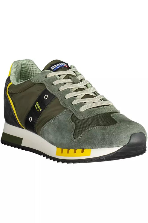 Sneaker deportiva verde Lace-Up con logotipo