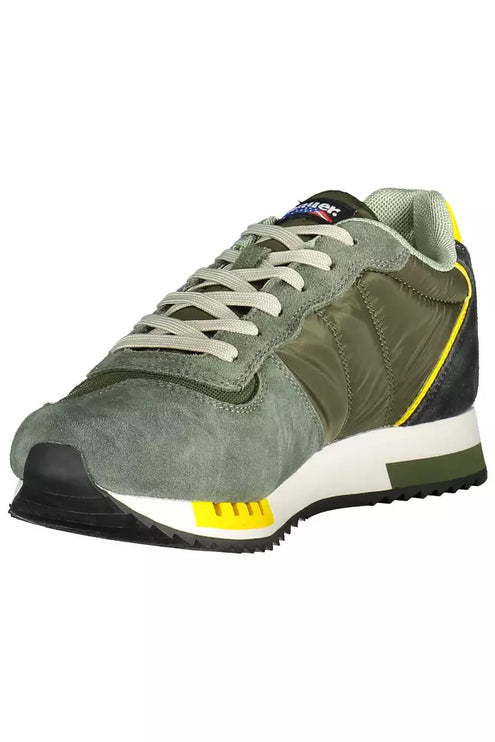 Sneaker deportiva verde Lace-Up con logotipo