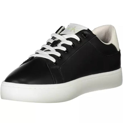 Black Polyester Men Sneaker