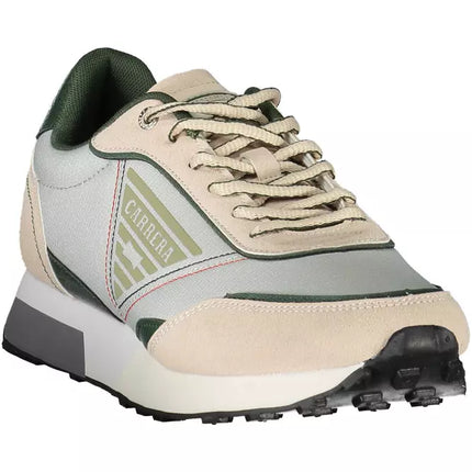 Sneaker in pelle beige con dettagli contrastanti