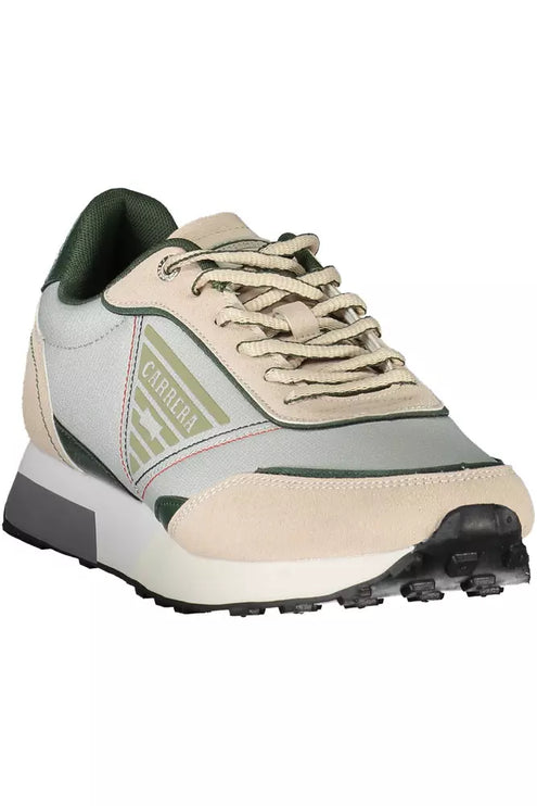 Sneaker in pelle beige con dettagli contrastanti