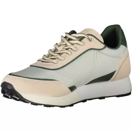 Sneaker in pelle beige con dettagli contrastanti