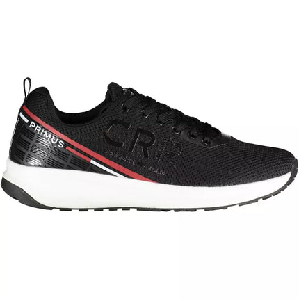 Sleek Black Sports Sneakers con contrastes llamativos