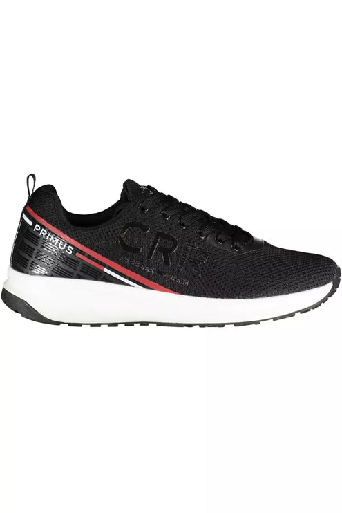 Sleek Black Sports Sneakers con contrastes llamativos