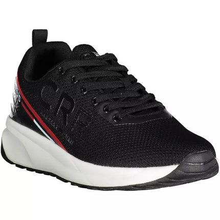 Sleek Black Sports Sneakers con contrastes llamativos