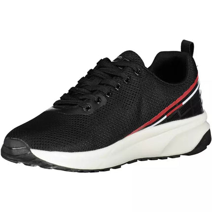 Sleek Black Sports Sneakers con contrastes llamativos