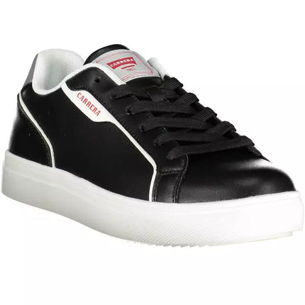 Sleek Black Sports Sneakers con acentos contrastantes