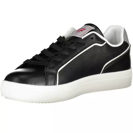 Sleek Black Sports Sneakers con acentos contrastantes