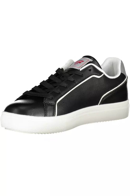 Sleek Black Sports Sneakers con acentos contrastantes