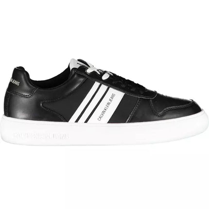 Black Polyester Men Sneaker