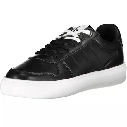 Black Polyester Men Sneaker