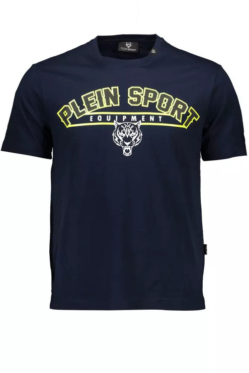 Blue Cotton Men T-Shirt