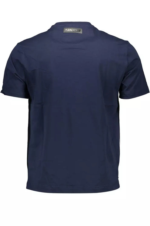 Blue Cotton Men T-Shirt