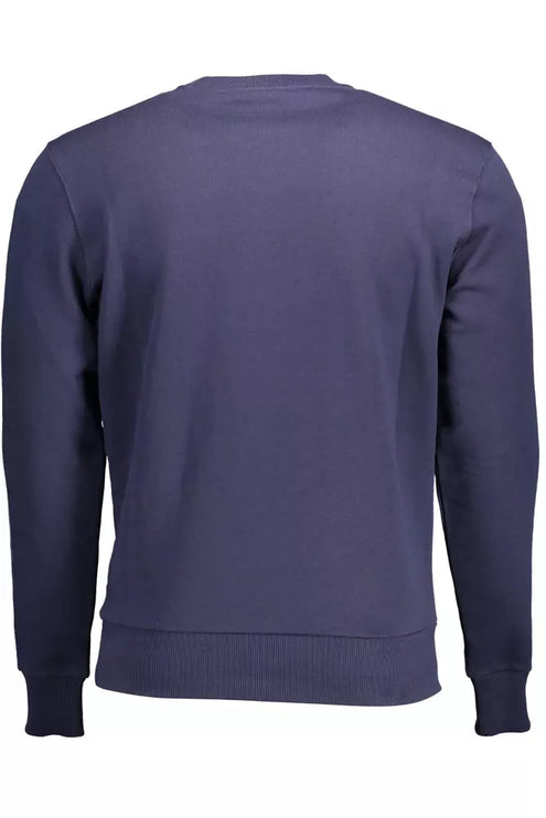 Blue Cotton Men Sweater