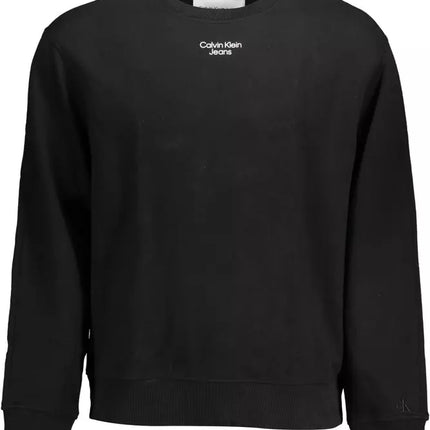 Black Cotton Men Sweater