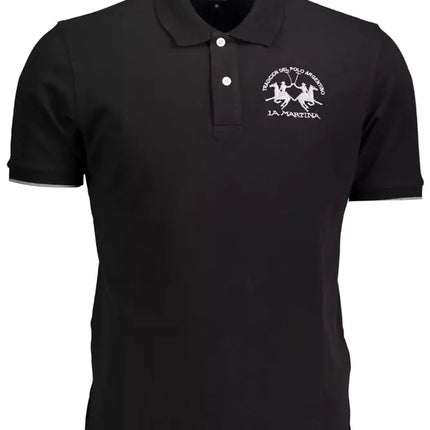 Polo élégant avec broderie contrastée