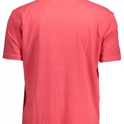 Pink Cotton Men Polo Shirt