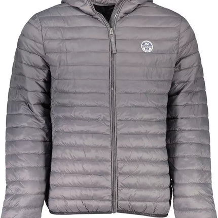 Veste polyamide à capuche élégante en gris