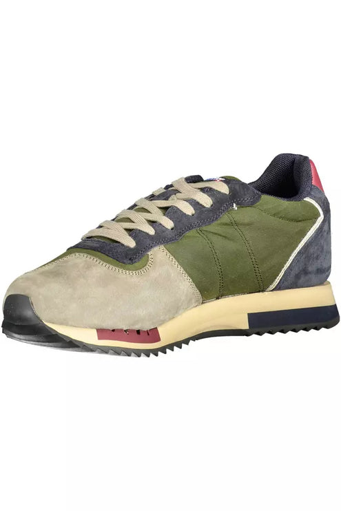 Elegantes zapatillas deportivas de cordones verdes verdes