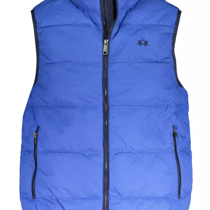 Veste bleue brodée sans manches élégante