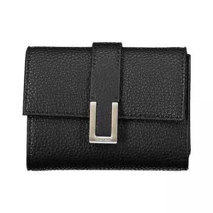 Black Polyester Women Wallet