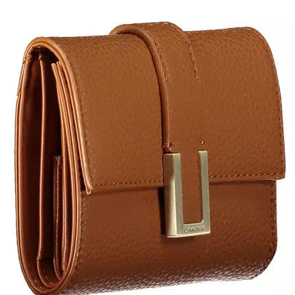 Brown Polyester Women Wallet