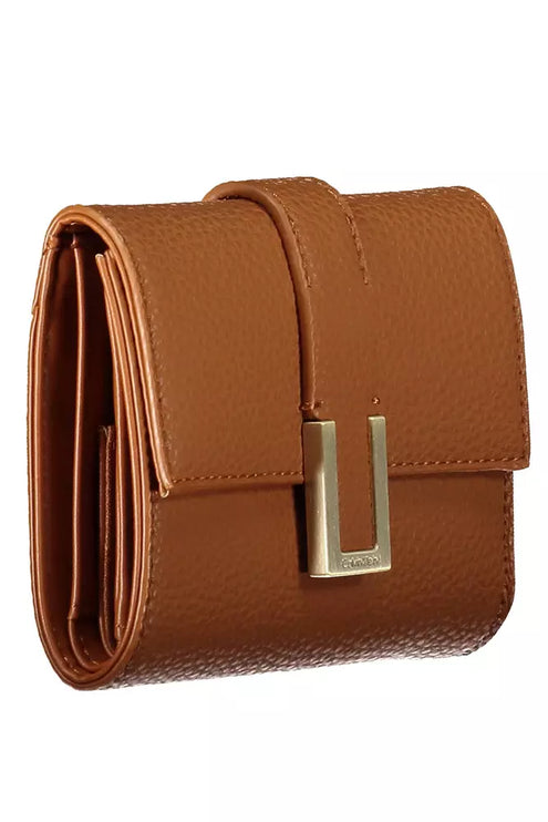 Brown Polyester Women Wallet