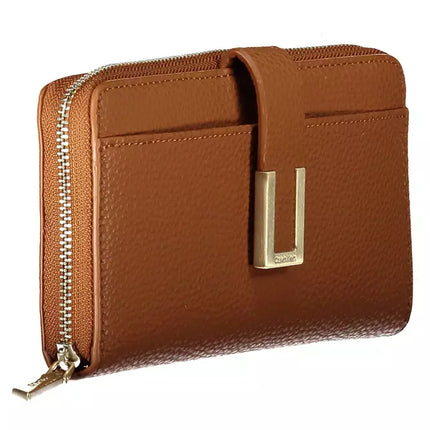 Brown Polyester Women Wallet