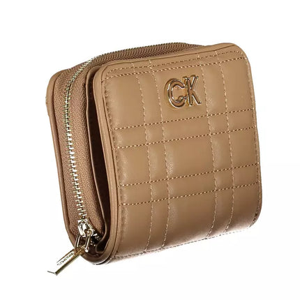 Beige Polyester Women Wallet