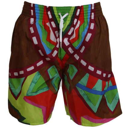 Multicolor Print Swim Shorts Boxer Style