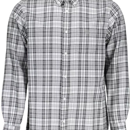 Camisa de hombre de manga larga de algodón gris elegante