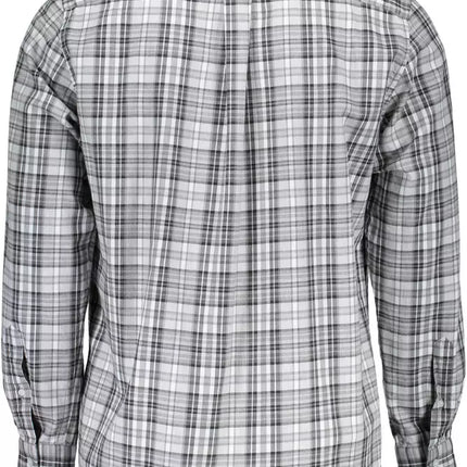 Camisa de hombre de manga larga de algodón gris elegante