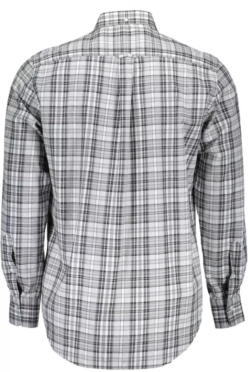 Camisa de hombre de manga larga de algodón gris elegante