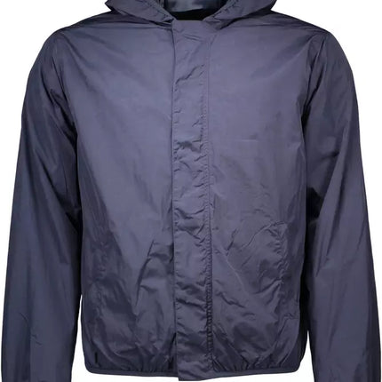 Veste de sport en nylon bleu chic avec capot