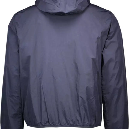 Veste de sport en nylon bleu chic avec capot