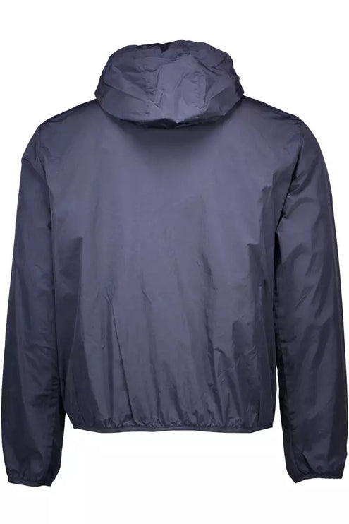 Veste de sport en nylon bleu chic avec capot