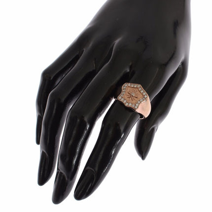 Anello in argento sterling in oro rosa chic rosa