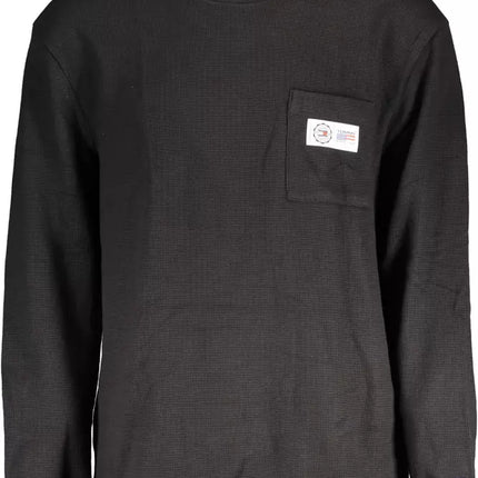 Black Cotton Men Sweater