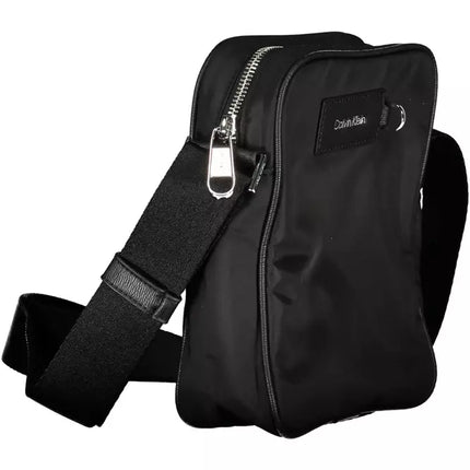 Black Polyester Men Shoulder Bag