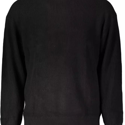 Black Cotton Men Sweater