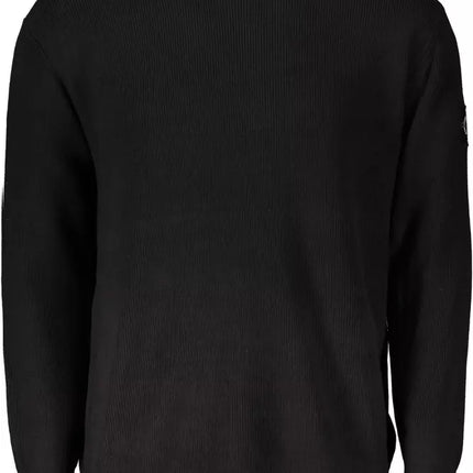 Black Cotton Men Sweater