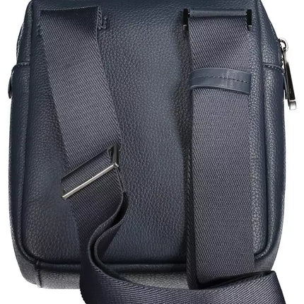 Blue Polyester Men Shoulder Bag